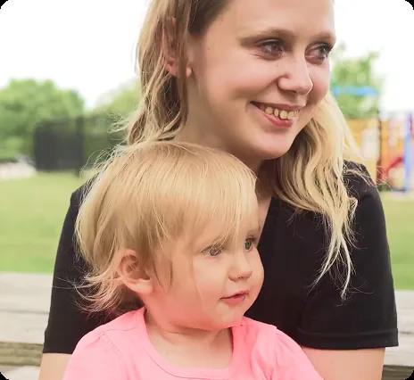 A mother and her young daughter