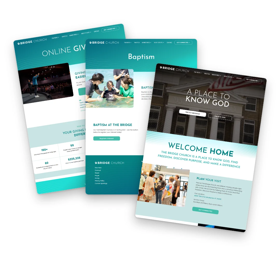 Bridge Church new website pages